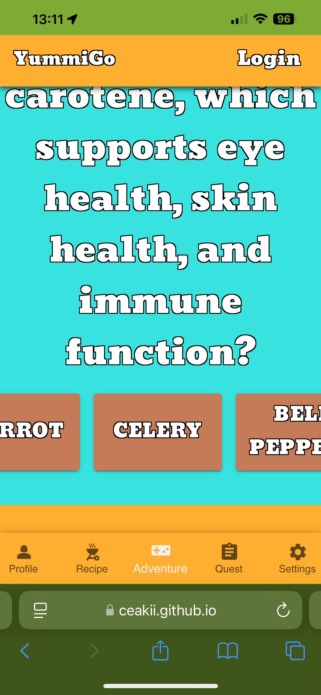 YummiGo Initial Battle Page